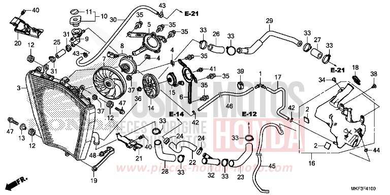 KUEHLER von CBR1000RR SP SP1 SP2 VICTORY RED (R334X) von 2017